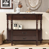 Classic wooden console table with storage drawers
