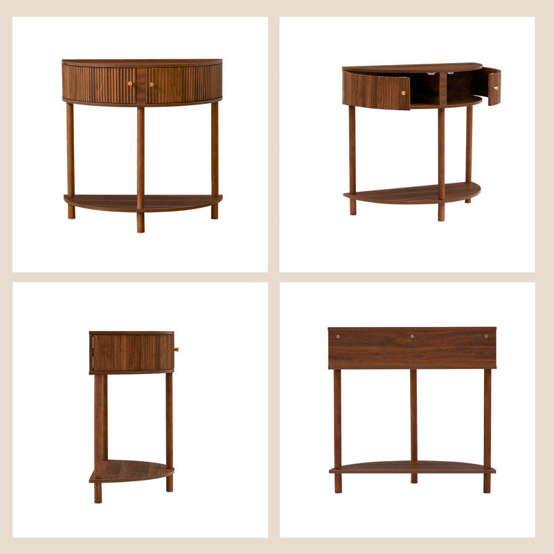 Mid-century modern teak wood console furniture