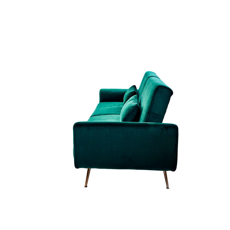 Stylish teal living room sofa from Sky Rise Decor