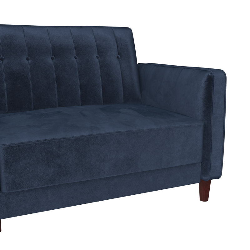 Luxury living room sofa in blue velvet fabric