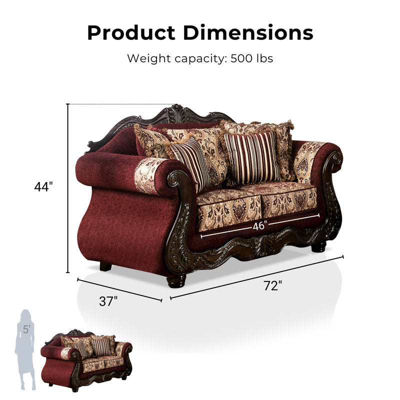 Antique finish wooden sofa set with cushions