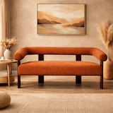 Luxury Teak Wood Bouclé Sofa Set – 2 Seater & 3 Seater Modern Designer Couch