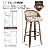Comfortable cane and teak wood kitchen bar chair