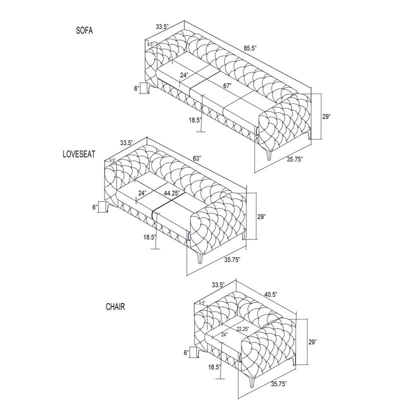 Modern classic Chesterfield sofa furniture for home interiors