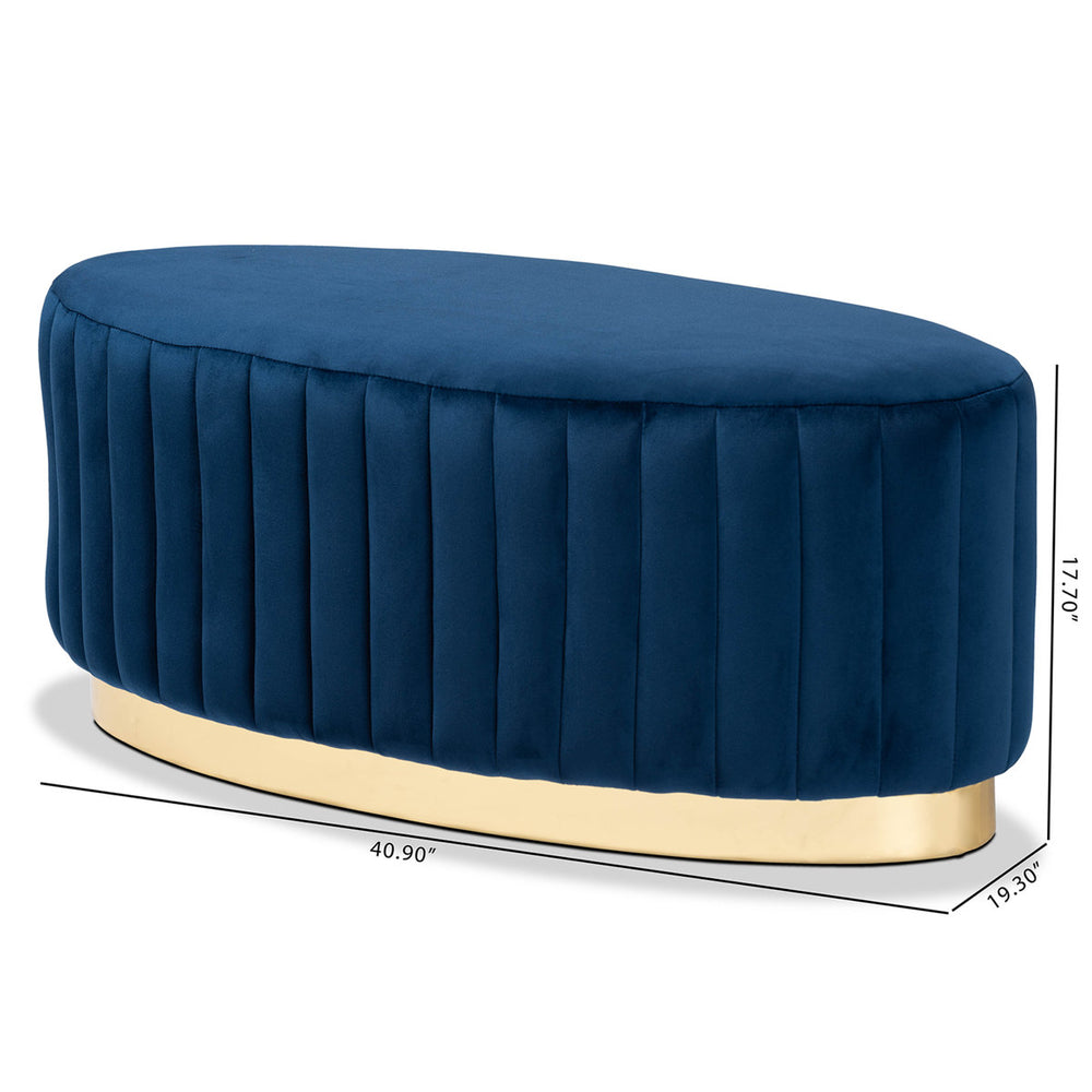 Modern upholstered oval bench for home décor