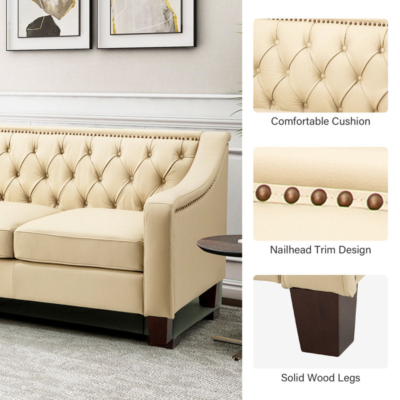 Teak wood upholstered sofa for home
