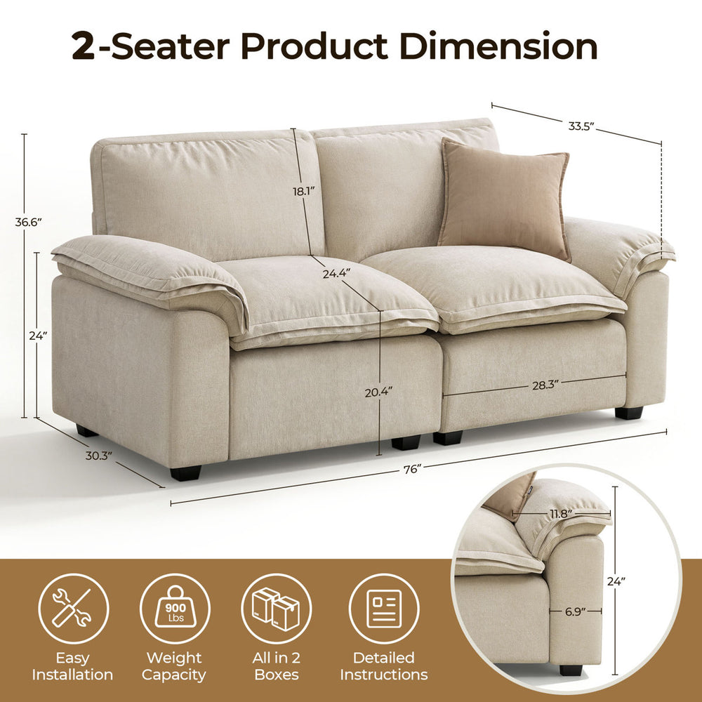 Luxury cream sofa by Sky Rise Decor