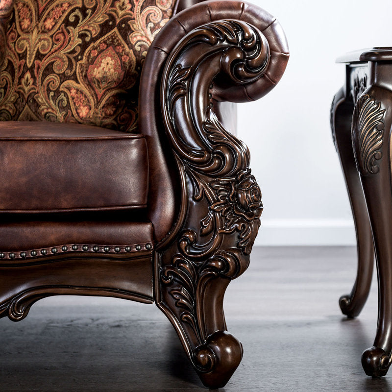 Elegant Traditional Wooden Sofa Set
