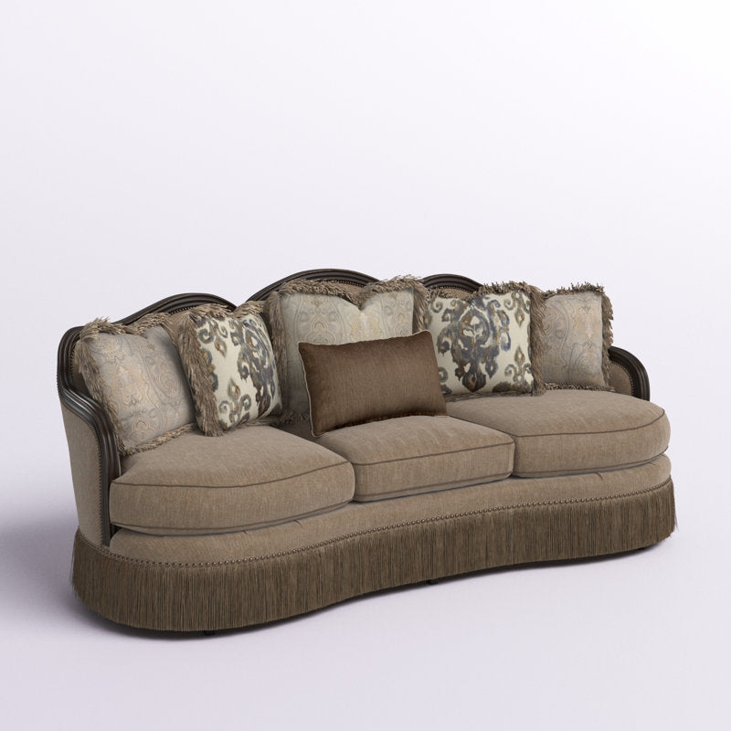 Modern luxury upholstered teak wood sofa furniture