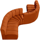 Modern teak wood curved sectional sofa for living room