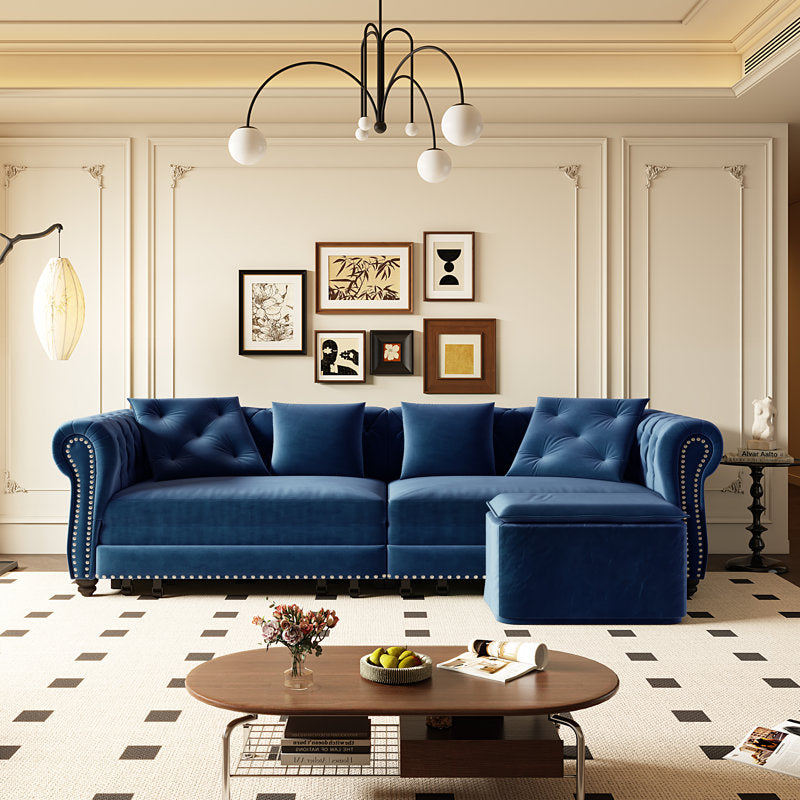 Luxury upholstered Chesterfield sofa for home interiors