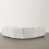 Contemporary modular sectional sofa in soft neutral upholstery