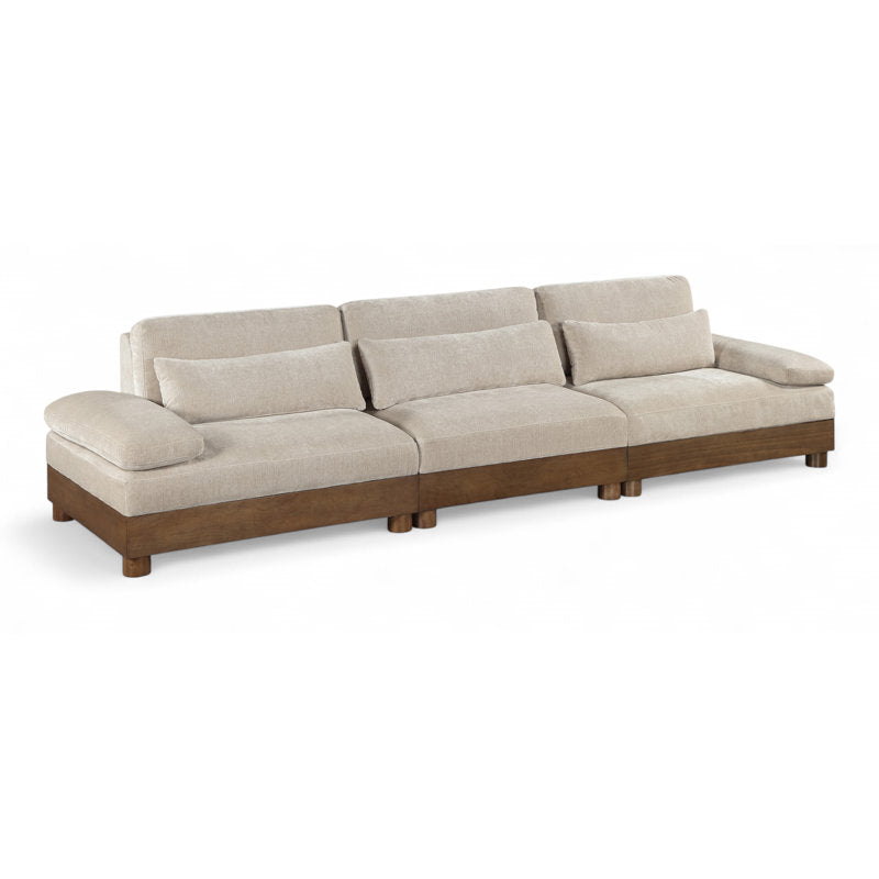 Scandinavian style teak wood sofa for modern interiors