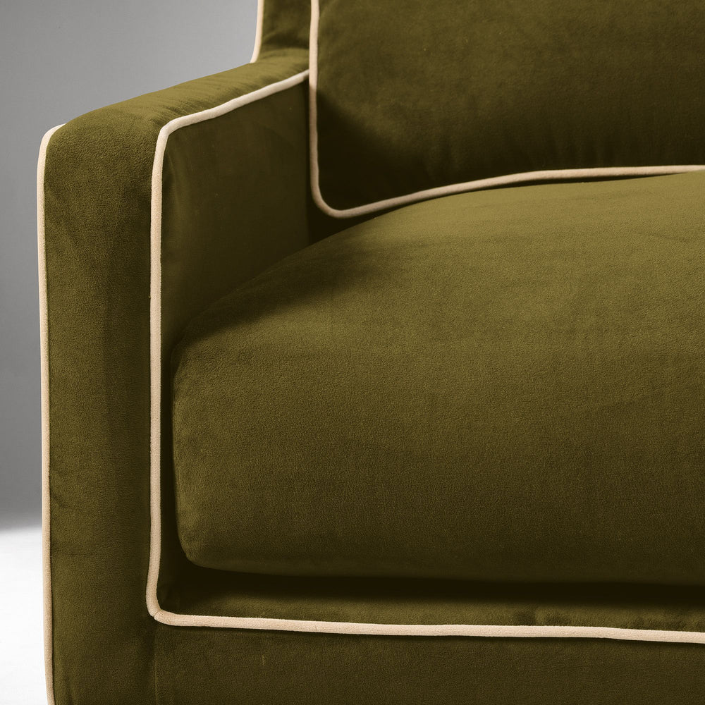 Elegant modern sofa with contrast piping detail