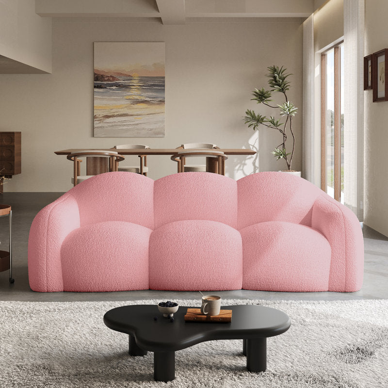 Luxury pastel pink cloud-shaped sofa