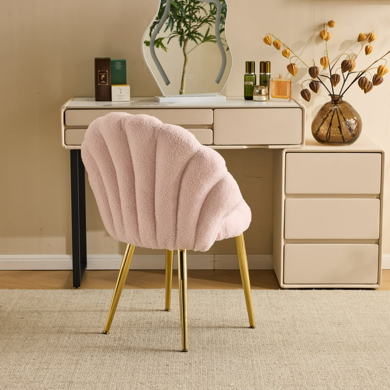 Modern pink shell-back chair for bedroom