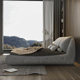luxury platform bed with padded headboard