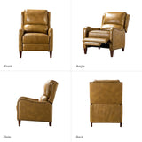 faux leather recliner chair in camel color