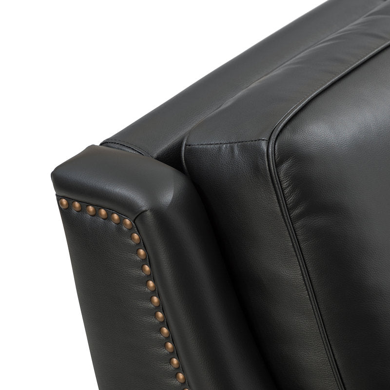 Comfortable teak wood reading chair in black