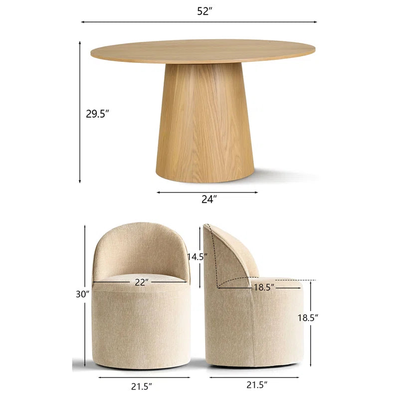modern home dining setup with round table