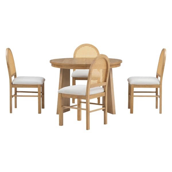 Premium teak wood round dining set