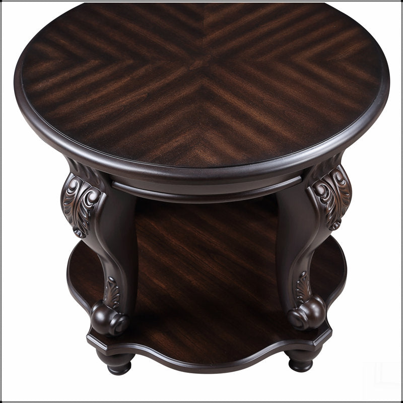 Handcrafted teak wood accent table for home décor
