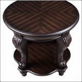 Handcrafted teak wood accent table for home décor