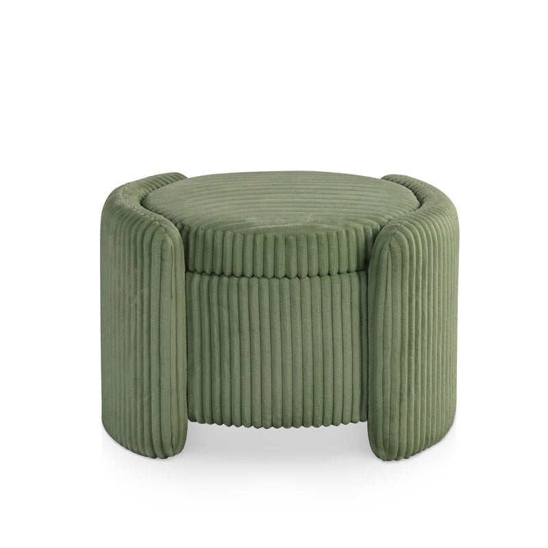 Premium sage green accent ottoman with hidden storage