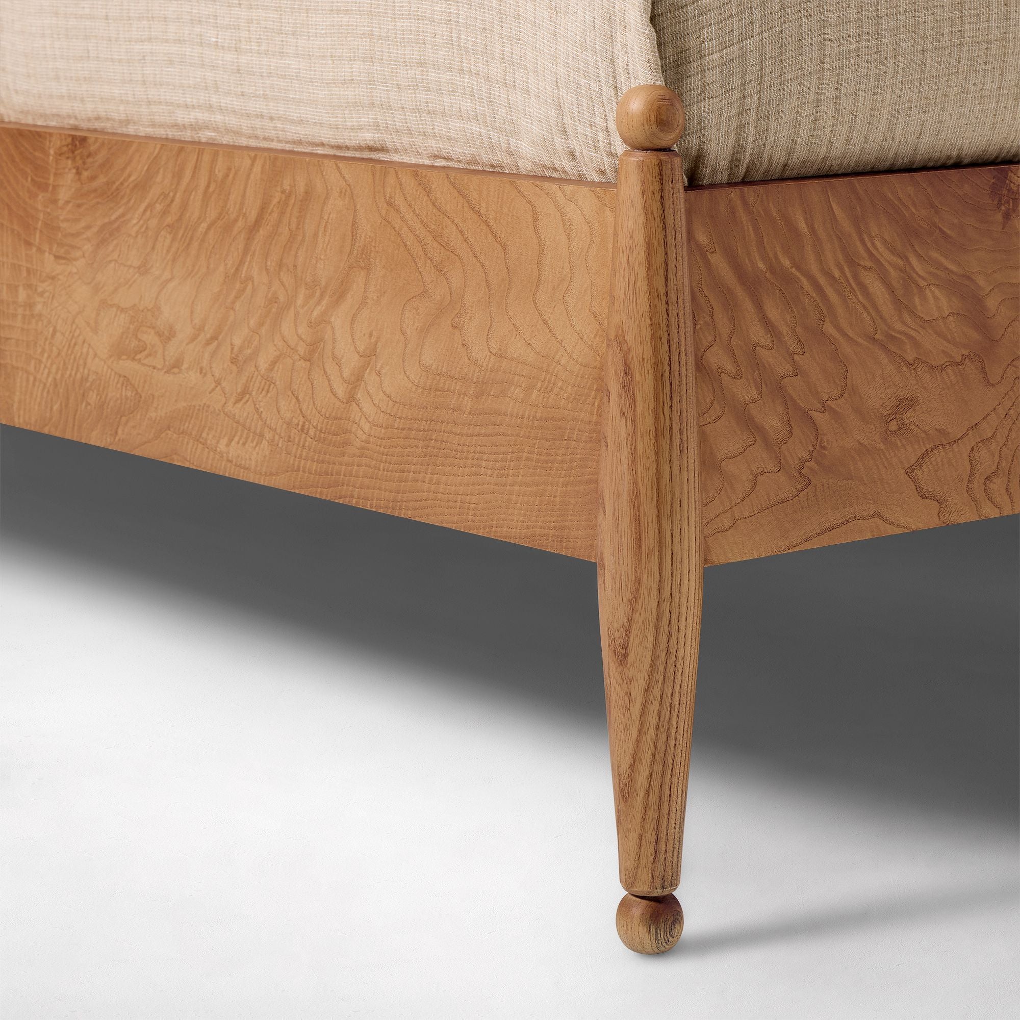 Modern solid wood bed frame made from premium teak wood