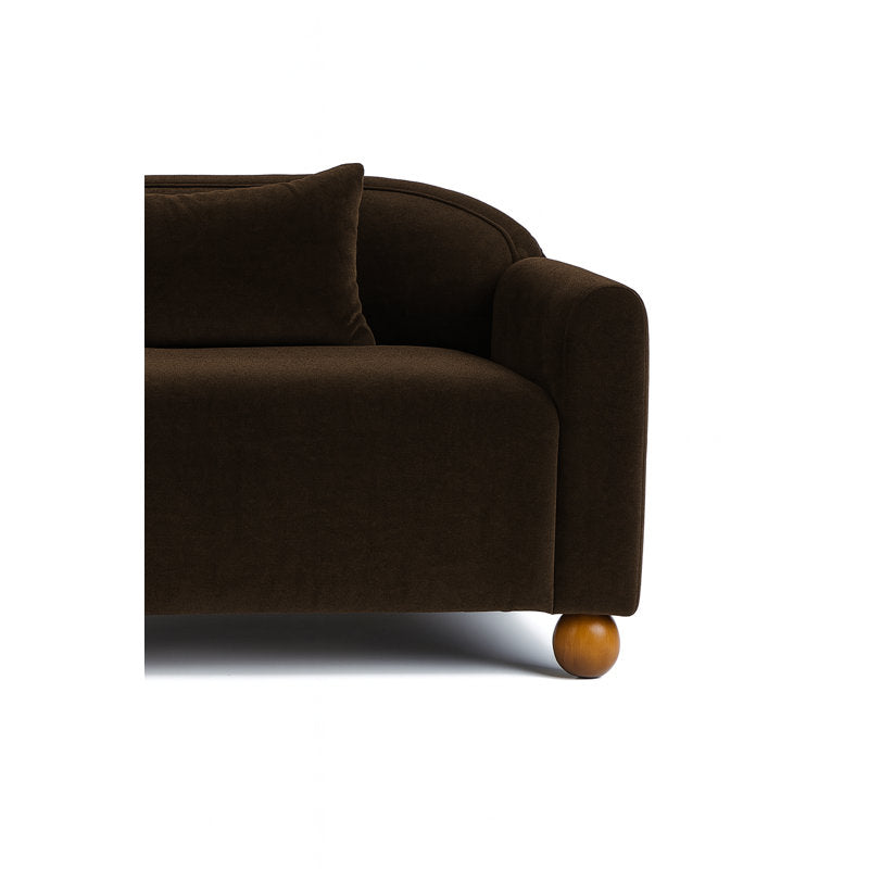 Luxury solid teak wood sofa with fabric upholstery