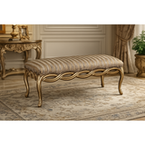 Handcrafted premium teak wood designer bench with upholstered cushion