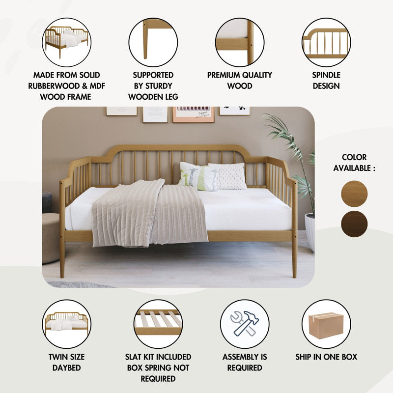Natural teak wood guest bed