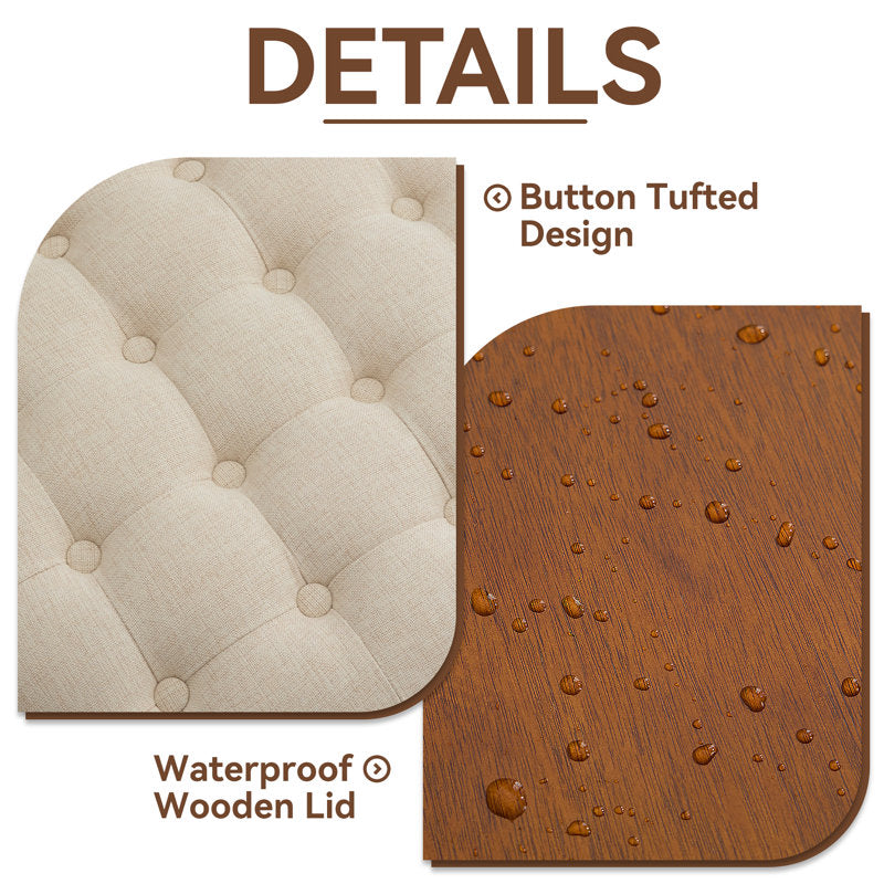 Premium fabric pouffe coffee table with storage