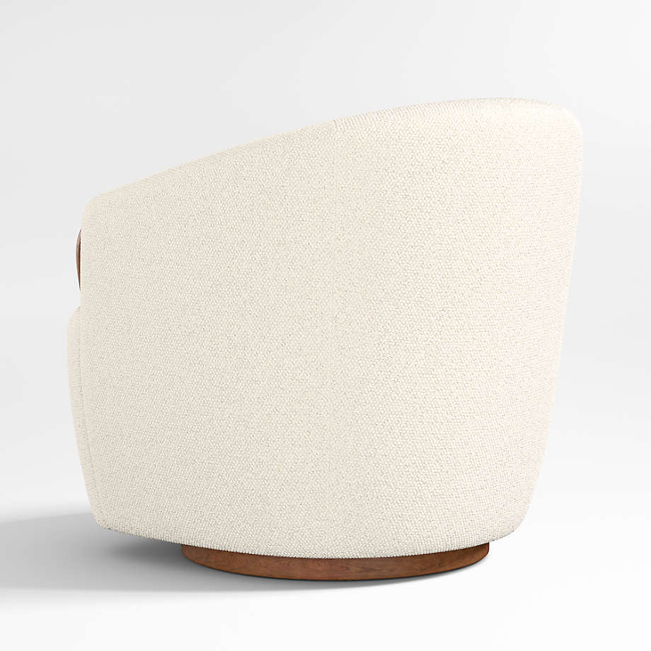 Designer upholstered accent chair with wooden accents