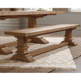 Rustic modern teak wood dining furniture set with sideboard cabinet