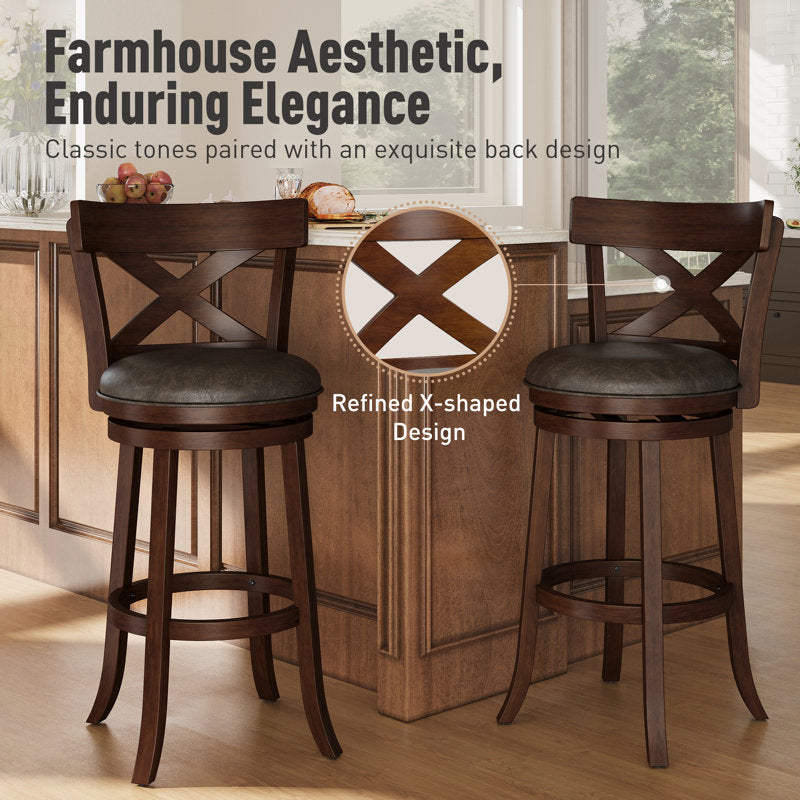 Modern teak wood kitchen island bar chair