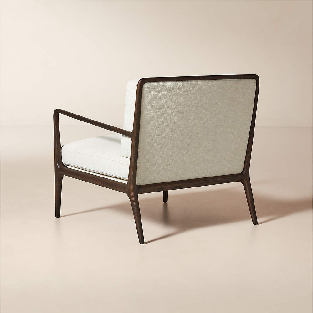 Premium fabric upholstered teak chair