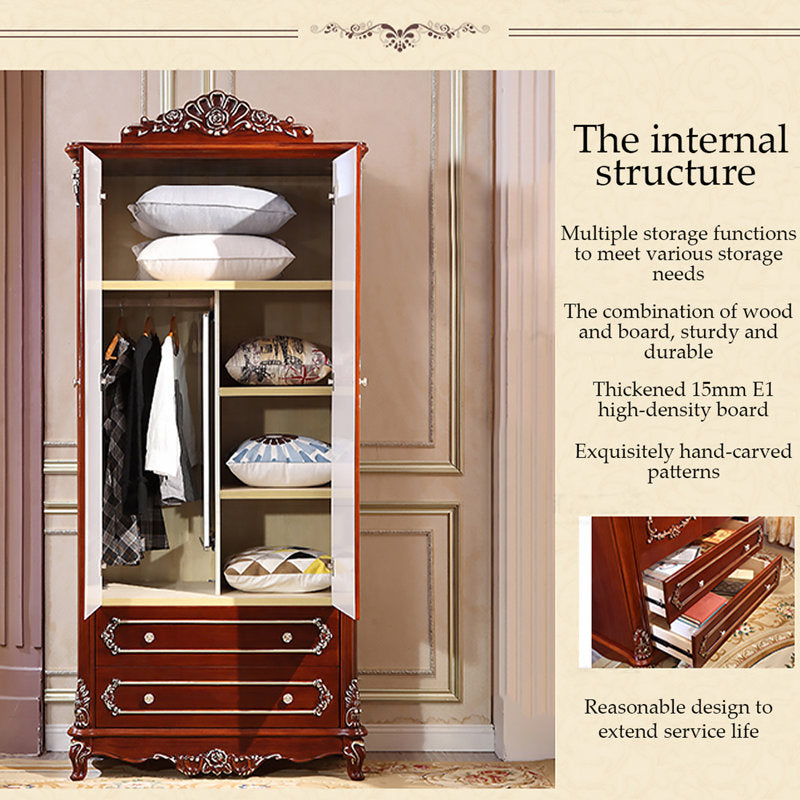 Elegant wooden wardrobe with drawers for luxury bedroom storage