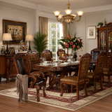 Luxury solid teak wood 8 seater dining table set