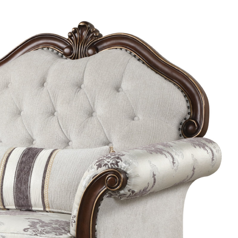 Classic Victorian style teak wood lounge chair