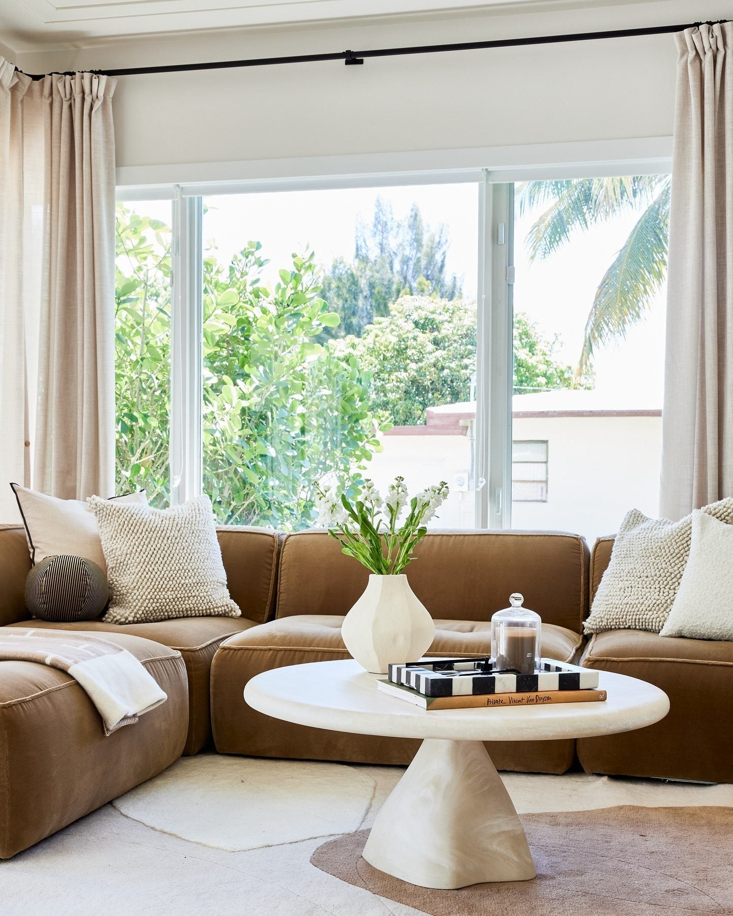 Modern sculptural wooden coffee table by Sky Rise Decor