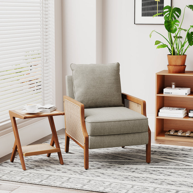 Premium teak wood chair with fabric cushions
