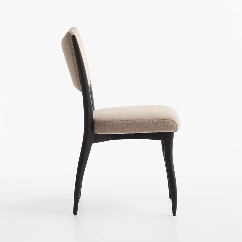 Premium teak wood dining chair with fabric upholstery
