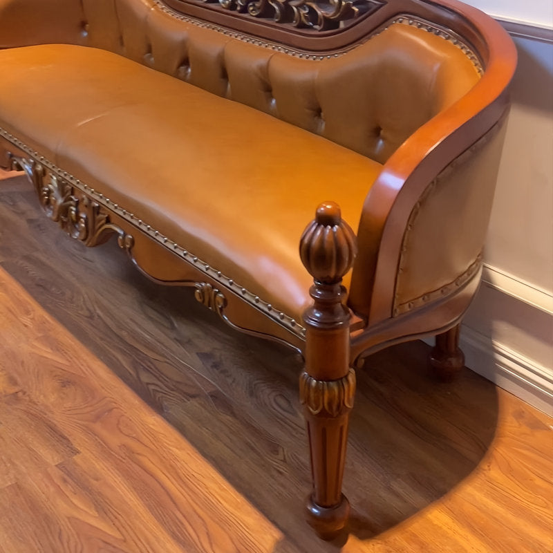 Antique carved wooden daybed sofa