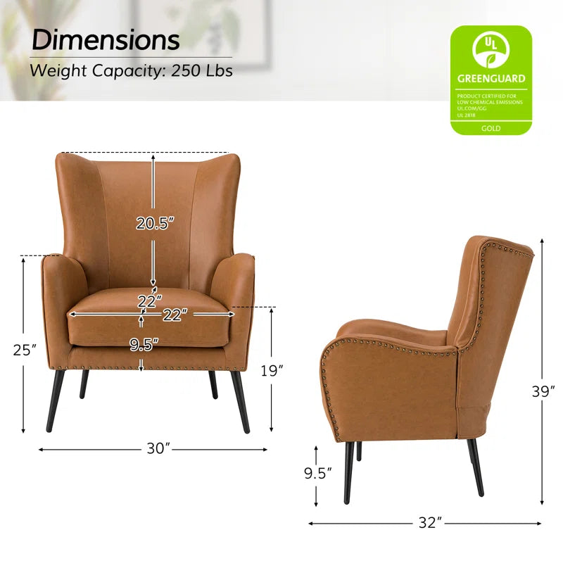 Elegant living room accent chairs with curved arms