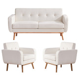 Luxury cream fabric sofa set by Sky Rise Decor