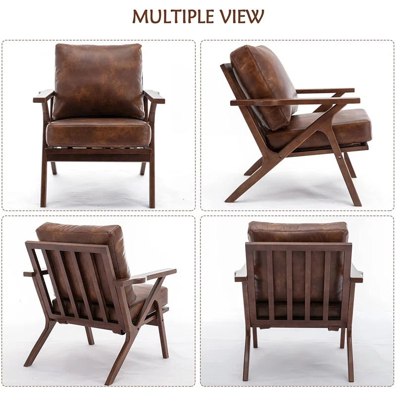 Luxury brown teak wood lounge chair for home