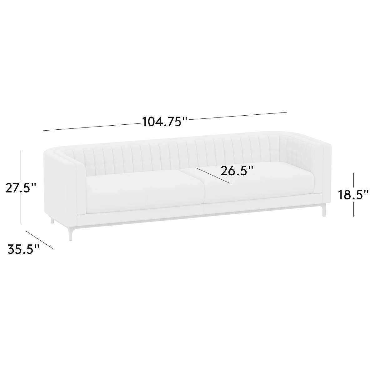 Premium 3 seater teak wood sofa with channel tufted back