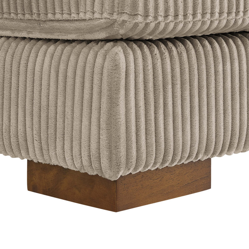 Spacious teak wood sectional couch
