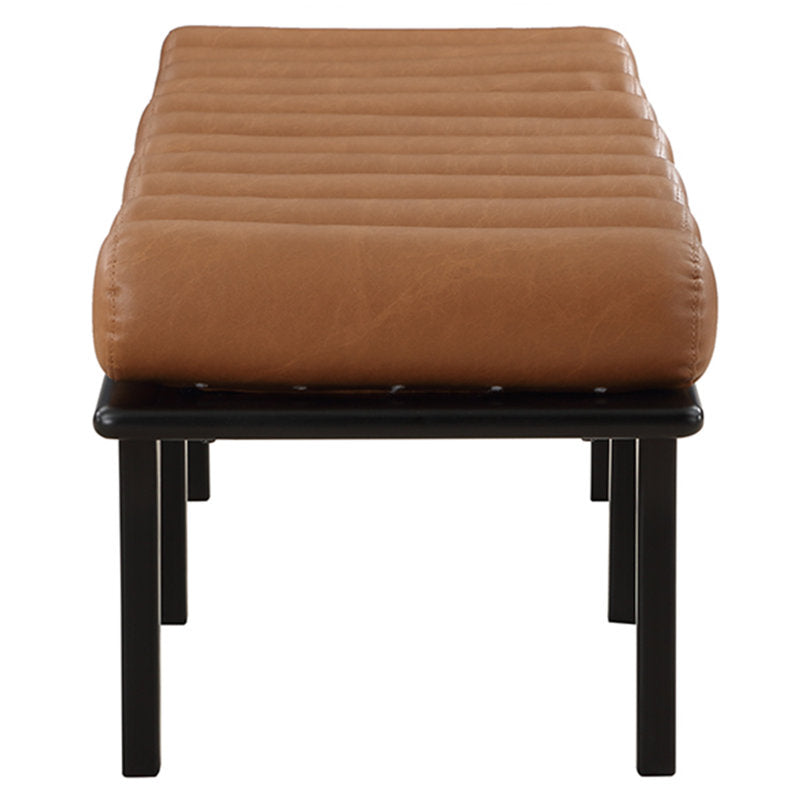 Luxury teak wood leather bench for living room